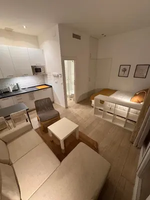 Cama o camas de una habitación en Apartamento cerca del Movistar-Arena Wizink