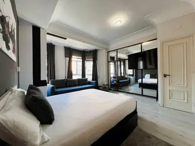 Cama o camas de una habitación en Habitación Oasis B centro de Madrid