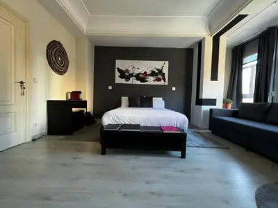 Cama o camas de una habitación en Habitación Oasis B centro de Madrid