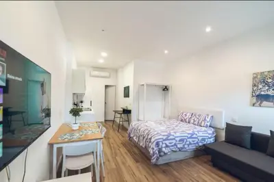 Cama o camas de una habitación en Apartamento Río Manzanares 8 - Zona Matadero