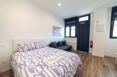 Cama o camas de una habitación en Apartamento Río Manzanares 8 - Zona Matadero
