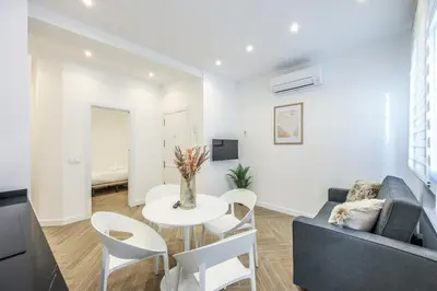 Zona de estar de Urban Quiet in Madrid with Modern Comforts
