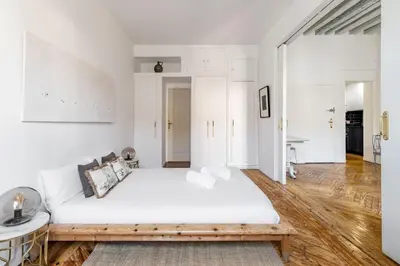 Cama o camas de una habitación en Fuencarral I - En el corazón de Madrid