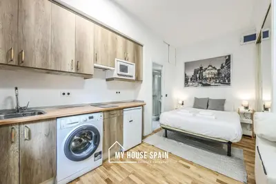 Una cocina o zona de cocina en MyHouseSpain - Acogedor estudio en Madrid