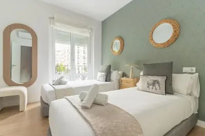 Cama o camas de una habitación en Stylish Central -4bedrooms 2bathrooms-Salamanca