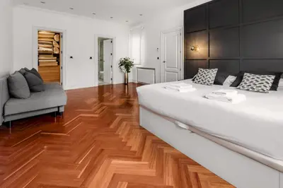 Cama o camas de una habitación en Penthouse with outstanding terrace- 1Bedroom -Goya