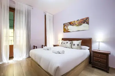 Cama o camas de una habitación en Tirso de Molina I - 3 dormitorios, 2 baños