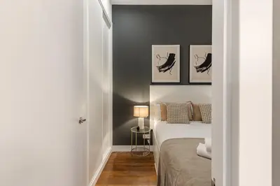 Cama o camas de una habitación en Queen's Las Letras Boutique I - Alojamiento Corta Estancia