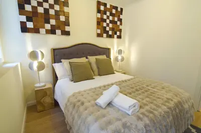 Cama o camas de una habitación en Letmalaga Casa de Campo