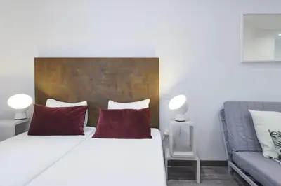 Cama o camas de una habitación en Estudio Retiro-Ibiza 0