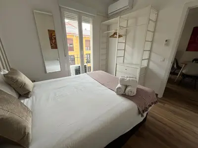 Cama o camas de una habitación en Apartamento Retiro-Ibiza IV