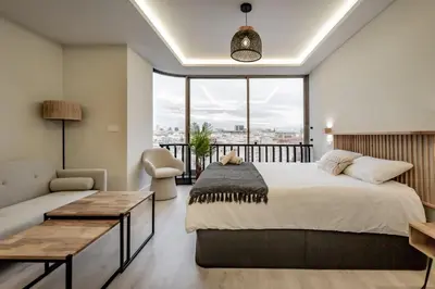 Cama o camas de una habitación en Wonderful apartment with a view