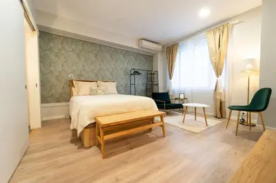 Cama o camas de una habitación en Apartamento al lado Estadio Santiago Bernabeu