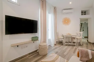 Una televisión o centro de entretenimiento en Cute & Cozy apartment in Retiro
