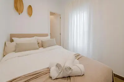 Cama o camas de una habitación en Cute & Cozy apartment in Retiro