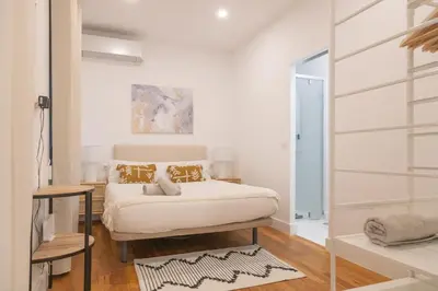 Zona de estar de Centrally located apartment in Madrid