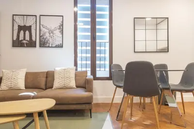 Zona de estar de Centrally located apartment in Madrid