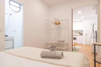 Cama o camas de una habitación en Centrally located apartment in Madrid