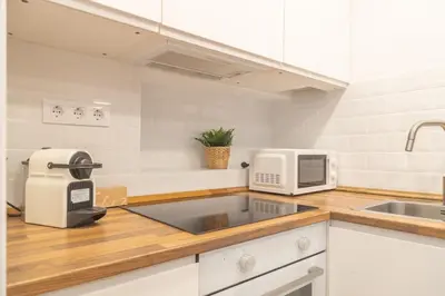 Una cocina o zona de cocina en Centrally located apartment in Madrid