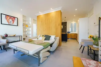 Zona de estar de Exclusive temporary flat with central balconies Temporal AFI332D