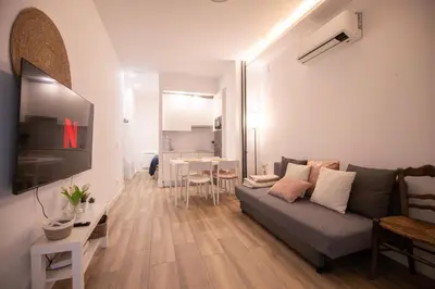 Una televisión o centro de entretenimiento en Apartamentos corazón de Chamberí