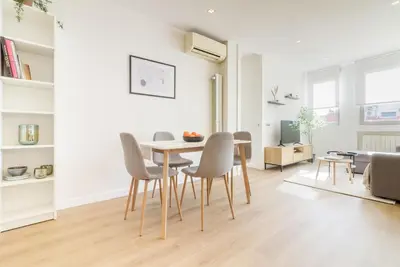 Zona de estar de Remarkable 1BR with lovely decor in Chueca