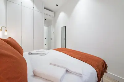 Cama o camas de una habitación en Fantastico Apartamento en Azca QB