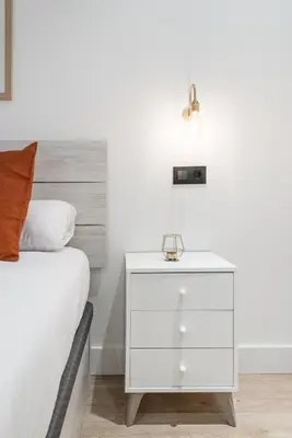 Cama o camas de una habitación en Fantastico Apartamento en Azca QB