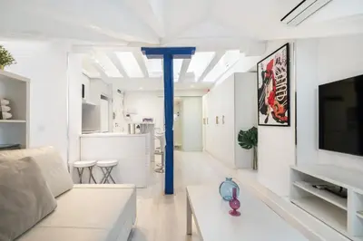 Una televisión o centro de entretenimiento en Charming Apartment in Heart of Madrid
