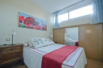 Cama o camas de una habitación en Terraza, luminoso y bien situado