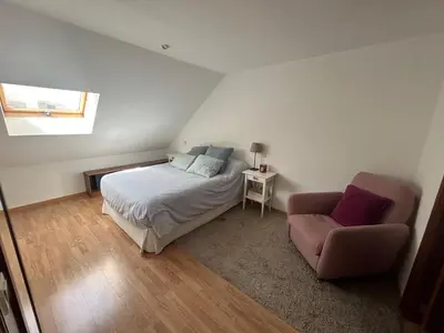 Cama o camas de una habitación en Spacious and bright penthouse with Terrace