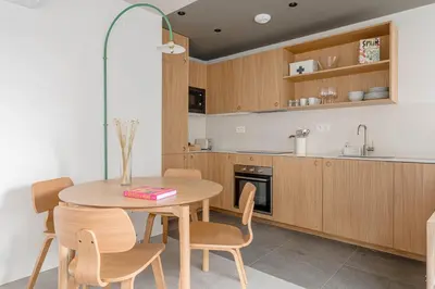 Una cocina o zona de cocina en Moderno y Luminoso piso cerca al Paque del Retiro