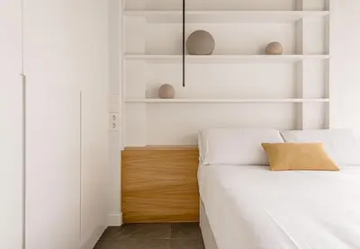 Cama o camas de una habitación en Espectacular piso cerca al parque del Retiro