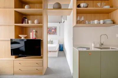 Una cocina o zona de cocina en Maravilloso piso cerca al parque del Retiro