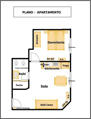 Plano de Gran Vía Exclusive Apartamento Temporal