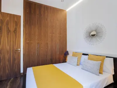 Cama o camas de una habitación en Dobo Madrid Gran Vía