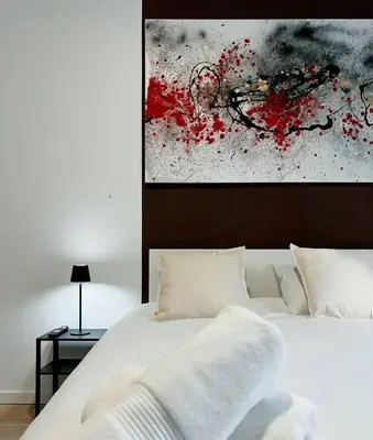 Cama o camas de una habitación en Plaza España Rooms A