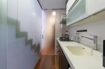 Una cocina o zona de cocina en Temporary 3-bedroom duplex in downtown Madrid BAS159