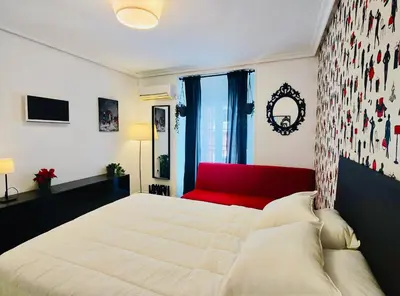 Cama o camas de una habitación en En PLENO CENTRO - Especial para GRUPOS o FAMILIAS - GRAN VÍA - CALLAO - SOL - PLAZA ESPAÑA