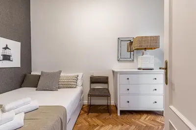 Cama o camas de una habitación en Waou Madrid Centro V - Alquiler Corta Duración