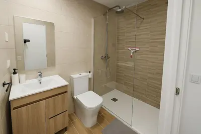 Un baño de Acogedor piso climatizado cerca del Metro Oporto