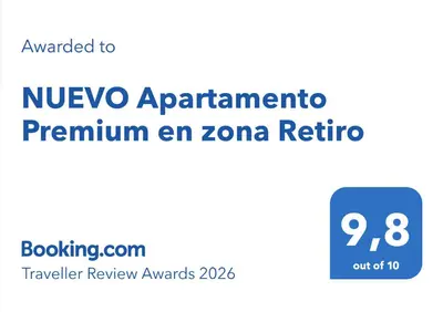 Certificado, premio, señal o documento que está expuesto en NUEVO Apartamento Premium en zona Retiro