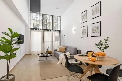 Zona de estar de Apartamentos modernos en Atocha