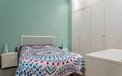 Cama o camas de una habitación en Apartamento con patio privado en Puerta de Toledo