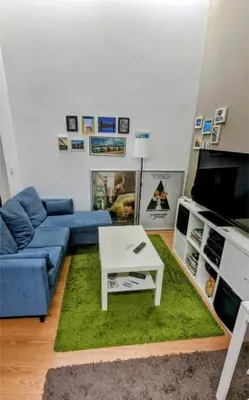 Una televisión o centro de entretenimiento en Apartamento con patio privado en Puerta de Toledo