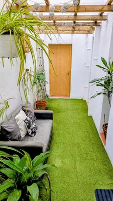 Jardín al aire libre en Apartamento con patio privado en Puerta de Toledo