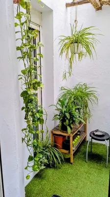 Jardín al aire libre en Apartamento con patio privado en Puerta de Toledo