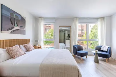 Cama o camas de una habitación en Caterina Madrid Rio