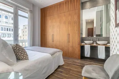 Zona de estar de Stylish 2-Bed Apartment on Gran Vía Madrid