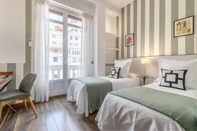 Cama o camas de una habitación en Stylish 2-Bed Apartment on Gran Vía Madrid